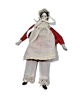 "Vestido de colección de porcelana cabeza, manos, pies y cuerpo de tela muñeca 7 1/4"" pionero/pradera" Foto 1 de 4