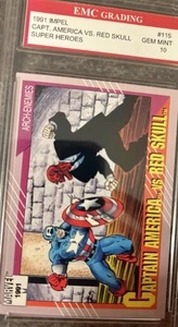1991 Marvel Universe #115 CAPTAIN AMERICA VS RED SKULL EMC 10 GEM MINT 🔥 - Imagen 1 de 8