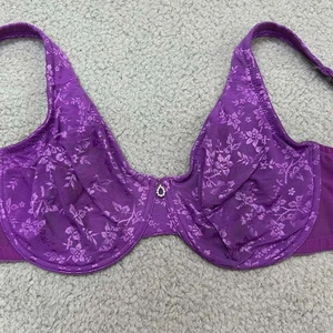 VTG Fashion Bug Bra 42C Underwire 009657 Purple 90s Lace - Picture 1 of 13