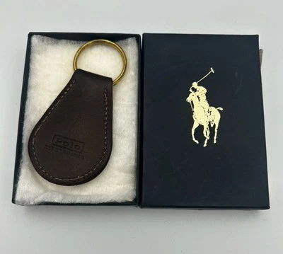 Llavero Vintage Polo Ralph Lauren Llavero Llavero Marrón Sillín Cuero En Caja Foto 1 de 3