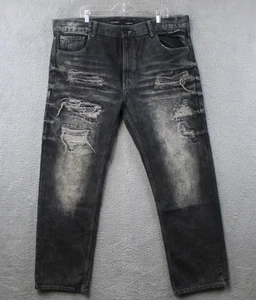 Rocawear Distressed Jeans Herren 44x31 schwarz klassisch gerade Denim bestickt - Bild 1 von 13