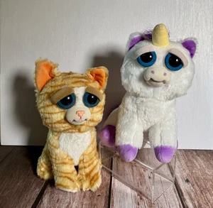Feisty Pets Cats Soft Toy Plush Toys Cute To Snarly Expression Changers X 2 - Picture 1 of 14