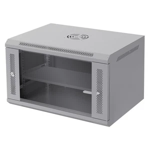 Armoire serveur 19" boîtier réseau murale gris en acier rack 6U 600x450x370 mm - Photo 1/10