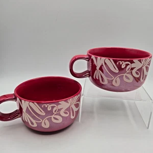 Starbucks 2023 Red Holiday Ribbon Design 16 oz Suppen-/Kaffeeschale Becher 2er Set - Bild 1 von 9