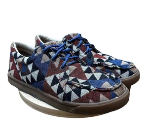 Twisted X Hooey Loper Aztec Southwestern Canvas Mocs Shoes YHYC001 | Boy’s 4.5 - Picture 1 of 12