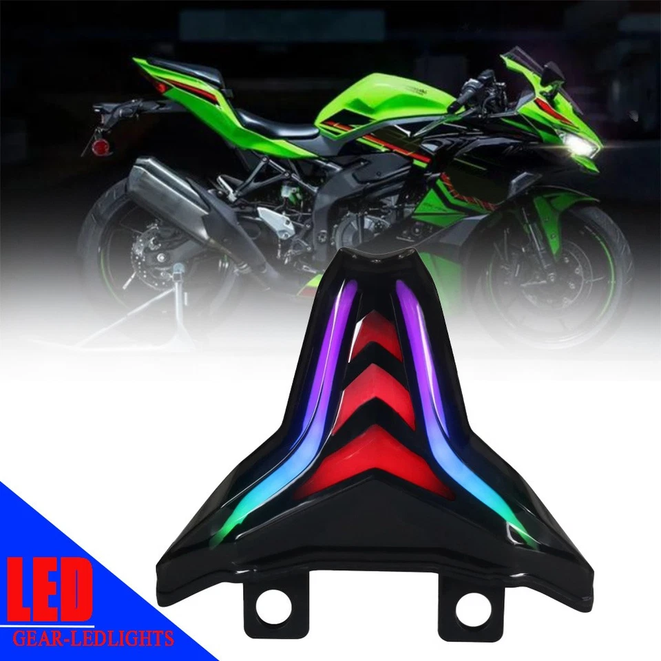 Luz trasera LED integrada señal de giro RGB para 19-24 2025 ZX6R ZX4R ZX10R Ninj400 Foto 1 de 4