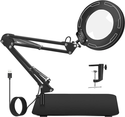 12X Magnifying Glass with Light and Stand, Magnifier with Light Hands Free, 2-In - Image 1 of 4
