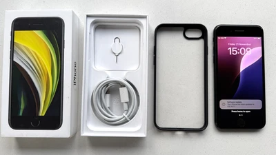 Apple iPhone SE 2nd Gen 2020 64GB Midnight (Unlocked) A2296 Battery Health 98% - Image 1 of 4