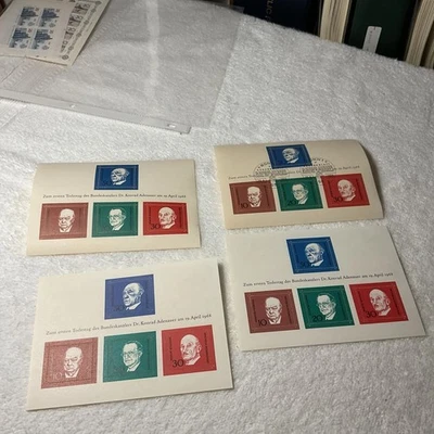 ALEMANIA-(-1968-)-LOTE DE 4 FIGURAS HISTÓRICAS-Hojas de recuerdos -MH #417 Foto 1 de 4