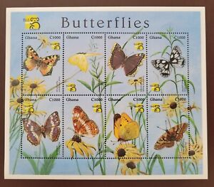 Ghana 1999 / Stamp Exhibition "Australia '99" - Melbourne -  Butterflies / 8v ms