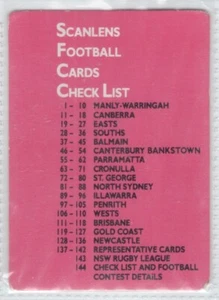 🔥 1988 Scanlens CHECKLIST  144 of 144 🔥 #2 - Picture 1 of 1