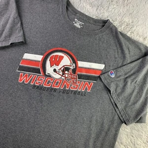 Wisconsin Badgers Shirt Mens XXL Gray Red Football Bucky UW Short Sleeve Tee - Picture 1 of 8