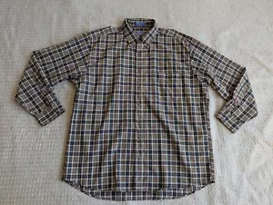 Pendleton Wool Shirt Men Extra Large Blue Brown Plaid Sir Pendleton Worsted - Picture 1 of 14