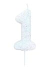 Iridescent Glitter Number Candle Large number 1 Birthday Cake Topper