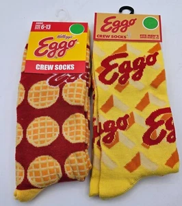 2 pares de calcetines Eggo Waffles de novedad para hombre talla 6-12/13 nuevos con etiquetas - Imagen 1 de 5