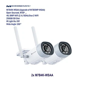 Cámara IP 2Microseven 4K/8MP Ultra HD Dua WiFi 2.4/5GHz 2 Audio bidireccional 256GB SD - Imagen 1 de 13