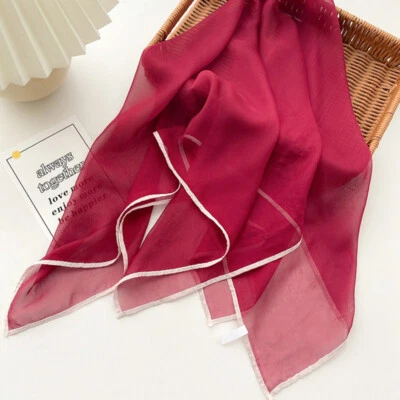Soft Office Bandana Solid Color Hair Neck Scarves Sunscreen Shawl Hijab DIY ¡ - Image 1 of 4