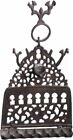 Judaica Hanukkah Oil Menorah Bronze North Africa Bird Ornament Tall Hanukkiah