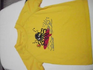 Boys Short Sleeve Yellow Rash Guard Swim Size 4T with Musical Surfing Octopus - Picture 1 of 4