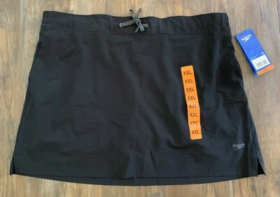 Speedo Woven Skort Swim Skirt Inside Shorts Black Active Wear UPF 50+ XXL 20-22 - Image 1 of 4