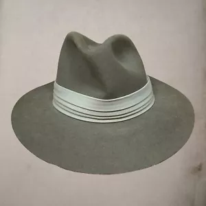 Sombrero Fedora Vintage Años 80 Banana Republic Safari 7-1/2 Hecho en EE. UU. Fieltro de piel como nuevo - Imagen 1 de 14