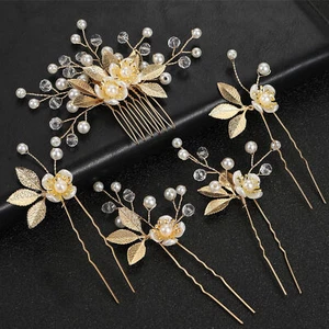 5Pcs Wedding Bride Hairpin Hair Comb Hair Clip for Women Bridal Hair Accessories - Picture 1 of 5