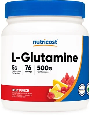 Nutricost L-Glutamina en Polvo (500G) (Ponche de Frutas) Foto 1 de 4