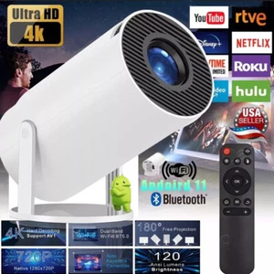 4K UHD Mini LED Projector 8000 Lumen 1080P WiFi Bluetooth Portable Home Theater - Picture 1 of 9