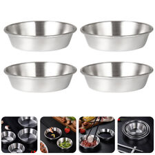 4Pcs Japanese Stainless Steel Dip Bowls Mini Serving Plates