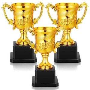 3 Pack Mini Trophies Gold Trophy Award Small Trophy 5.5 Inch Baby Shower Priz... - Picture 1 of 6