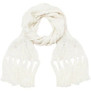 Bufanda con cable Faded Glory para damas y mujeres blanco ártico con flecos fibras metálicas 86X8 - Imagen 1 de 2