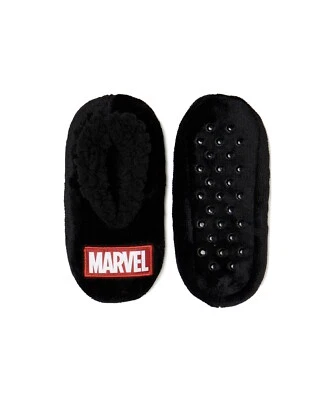 MARVEL BOY'S BLACK PANTHER FUZZY BABBA SLIPPER NON SLIP SIZE S/M 8-13 - Image 1 of 2