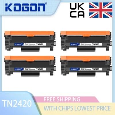 4 Black Toner fits for Brother TN2420 MFC-L2710DW HL-L2350DW DCP-L2530DW L2310D - Image 1 of 4