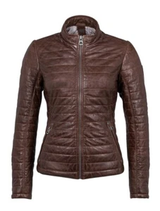 Gesteppte Bikerjacke Lederjacke für Damen von Gipsy, Baya, Dark Cognac, Größe M - Bild 1 von 8
