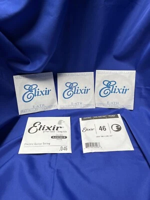 5 Elixir Coated .046 Nickel Wound Individual Electric Guitar Strings - Image 1 of 4