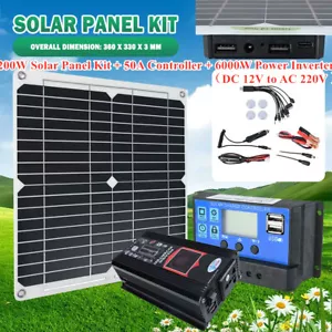 6000W Solar Panel Kit Complete Solar Generator Power 12V 220V 30A Home Grid Set - Picture 1 of 23