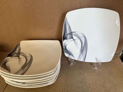 Set Of 9 Mikasa KYA Porcelain Dinner Plate Smoke Swirl 10.25" - Image 1 of 3