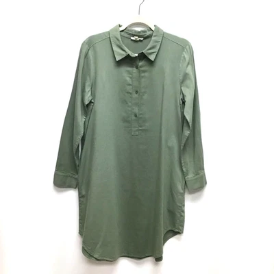 Vestido camisero Eileen Fisher para mujer verde algodón orgánico con cuello botón delantero PM Foto 1 de 4
