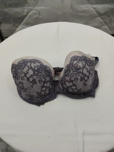 Dream Angels Victorias Secret 34DDD Pushup Padded Light Blue Floral Lace - Picture 1 of 9