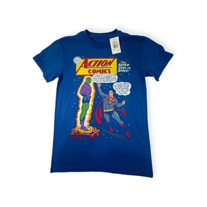 Action Comics Superman Graphic Print Short Sleeve T-Shirt Kids Size Small - Picture 1 of 7