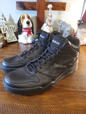 Reebok Royal BB4500 Hi Men’s 11.5 Black Leather High Top Basketball Shoes - Image 1 of 4