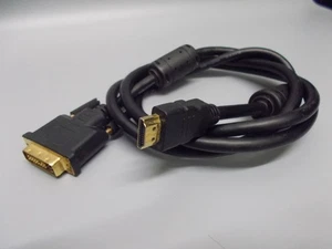HDMI Cable, HDMI To DVI, 150cm, Gold Plated, Black, New. #K-461-11 - Bild 1 von 2