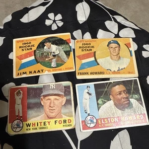 1960 Topps RC HOF Star Lot (4) Jim Kaat #136 Rc Frank & Elston Howard #132 Ford - Picture 1 of 22