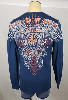 Camisa Xtreme Couture Para Hombre Grande Manga Larga Térmica Alas Cruzadas Gráfico Foto 1 de 4