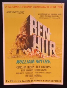 BEN HUR (1959) * CHARLTON HESTON * STEPHEN BOYD * PÓSTER DE PELÍCULA ARGENTINA MEDIA SH. - Imagen 1 de 2