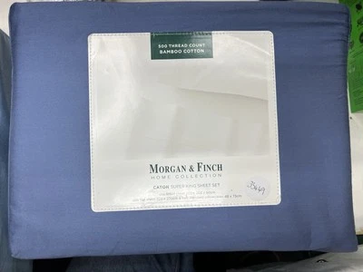 Morgan & Finch Caton Super King Single Bed Sheet Set 500TC Chambray (20917005) - image 1 of 4