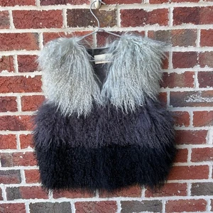 Toria Rose Mongolian Lamb Fur Ombre Vest Size Womens Large - Picture 1 of 5