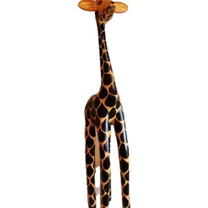 Beautiful Hand Carved Wood GIRAFFE Figurine 20 in tall no chips see pics - Picture 1 of 10