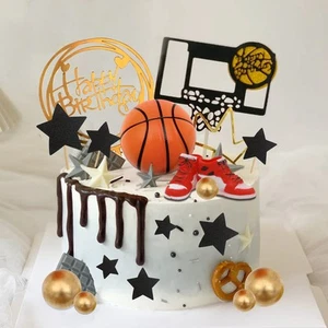 16 Pcs Basketball Theme Cake Toppers, Cake Decoration For Boy Birthday - Picture 1 of 6