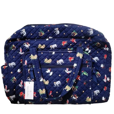 Bolso de Viaje Vera Bradley Weekender Estampado Vacaciones de Navidad Acolchado para Llevar Nuevo con Etiquetas Foto 1 de 4